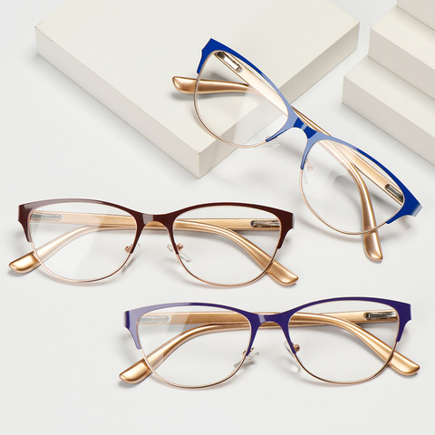 Fashion Classic Metal Reading Glasses for Women Men Presbyopia Eyeglasses Elder Anti-fatigue Optical Eyewear Diopter +1.0~3.5 ► Photo 1/6