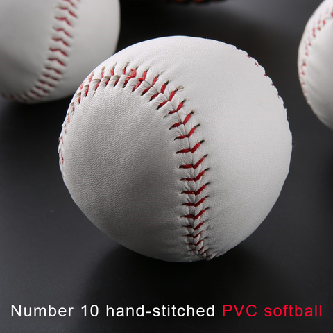 High Quality Softball No.10 PVC Scarfskin Solid 10 Inch Hand Stitched Child Students baseball Training Practice Exam ball bat ► Photo 1/6