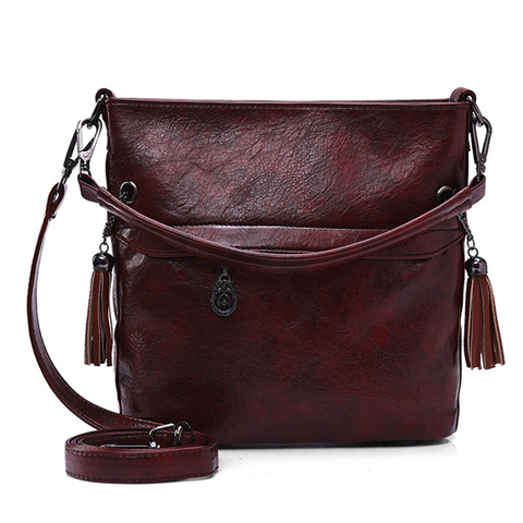 Soft Retro Tote Oil Leather Bucket Sac Luxury Handbags Women Bags Designer Ladies Shoulder Crossbody Hand Bags for Women 2022 ► Photo 1/6