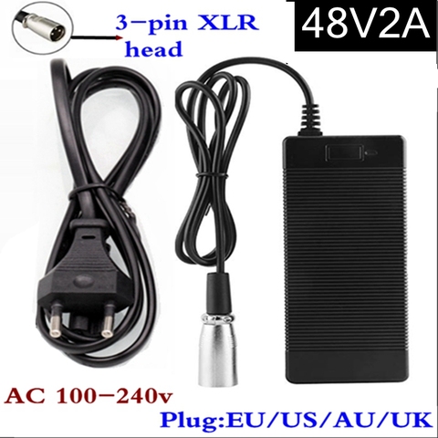 48V 2A Lead Acid Battery Charger For 57.6V Lead Acid Battery Electric Bicycle Scooters Motorcycle Charger 3 Pin XLR Plug ► Photo 1/6