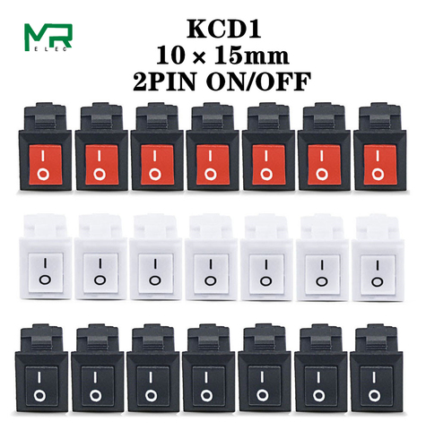 KCD11-101 3A/250V small black 10*15mm SPST 2PIN ON/OFF G130 Boat Rocker Switch Car Dash Dashboard Truck RV ATV Home ► Photo 1/6