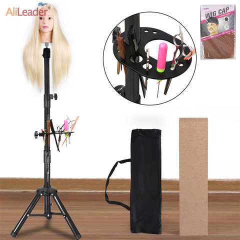 Black Tripod for Wigs Head Stand Adjustable Wig Stand for Mannequin Training Head Holder Hairdressing Clamp Tripod Stand Holder ► Photo 1/6