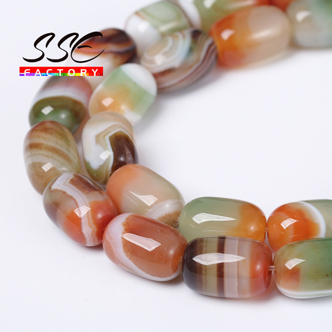 High Quality Peacock Agates Drum Shape Loose Spacer Beads 15'' Strand Semi-Finished Bracelet Beads Accessory For Jewelry Making ► Photo 1/5
