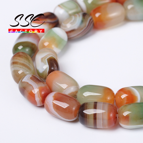 High Quality Peacock Agates Drum Shape Loose Spacer Beads 15'' Strand Semi-Finished Bracelet Beads Accessory For Jewelry Making ► Photo 1/5