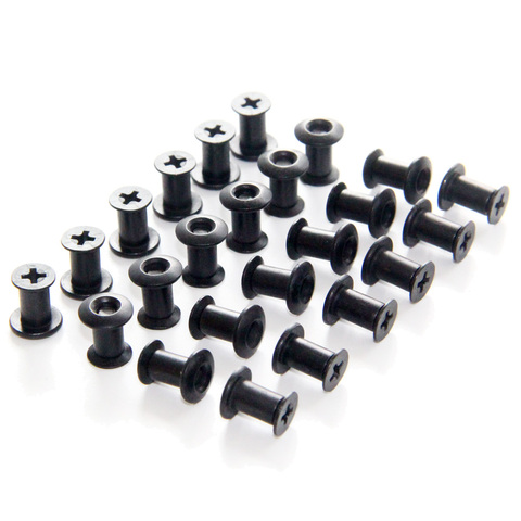 24pcs Black Cross Flat Head Chicago Screw With Washer Perfect for DIY Kydex Sheath Holster Hand Tool Parts ► Photo 1/6