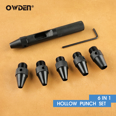 OWDEN 6 in 1 Punch Hole Belt Puncher Round Punching for Leather Craft ► Photo 1/6