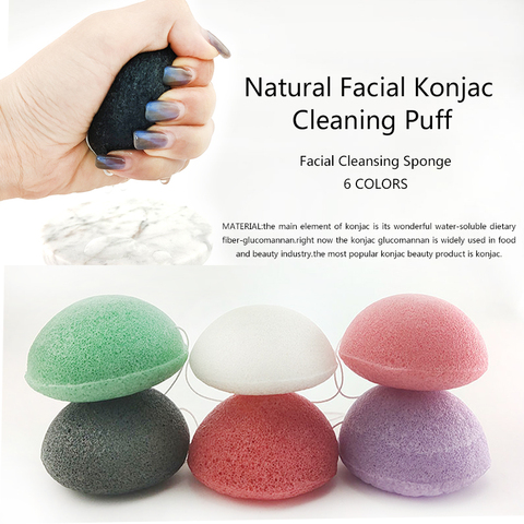 Natural Konjac Face Exfoliator Wash Puff Cosmetic Puff Facial Cleaning Sponge Face Cleanser Washing Pads Facial Care Foam Maker ► Photo 1/6