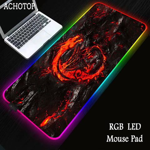Red Dragon MSI RGB Gaming Large Mouse Pad Gamer Led Computer Mousepad Big with Backlight Carpet for Keyboard Desk Mat ► Photo 1/6