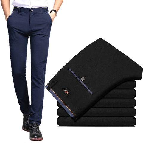Men‘s Suit Pants Spring and Summer Male Dress Pants Business Office Elastic Wrinkle Resistant Big Size Classic Trousers Male ► Photo 1/6