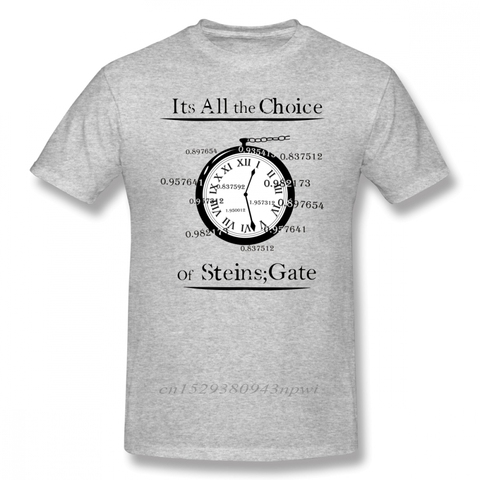 Steins Gate T Shirt The Choice Of Steins Gate T-Shirt Cotton Men Tee Shirt Print Cute Plus size  Streetwear Short-Sleeve Tshirt ► Photo 1/6