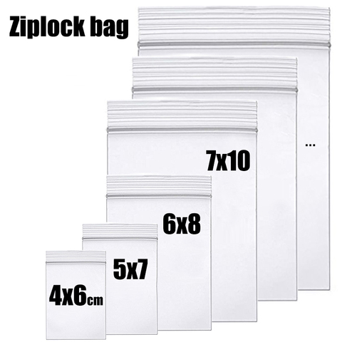 Thick Clear Zip Lock Ziplock Storage Bags Heavy-Duty Transparent Package Small Jewelry Packing Reclosable Plastic poly Zip Bag ► Photo 1/6