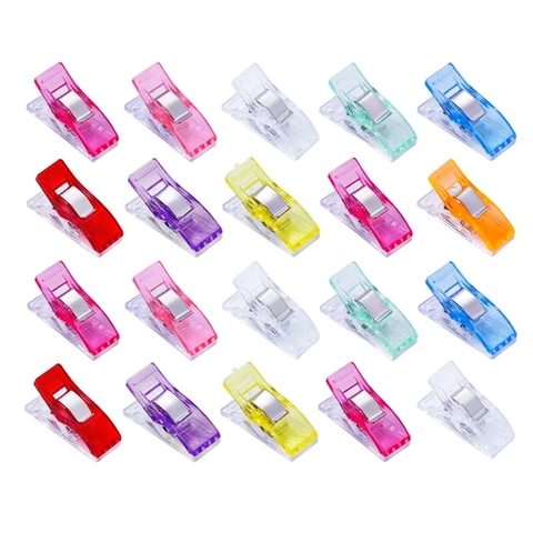 MIUSIE 20pcs Job Foot Case Multicolor Plastic Clips Fabric Clamps Patchwork Hemming Sewing Tools Sewing Accessories 2022 ► Photo 1/6