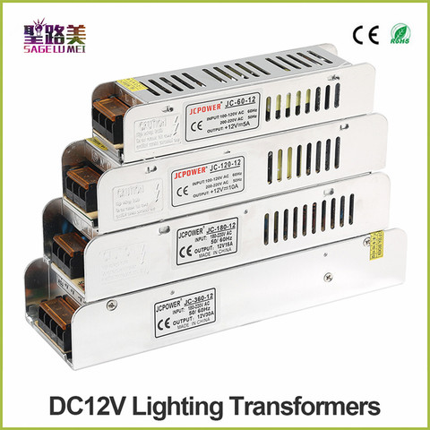 Free shipping DC12V 60W 120W 180W 200W 240W 360W 400W LED Driver Power Adapter LED Lighting Transformers for RGB led strip ► Photo 1/4