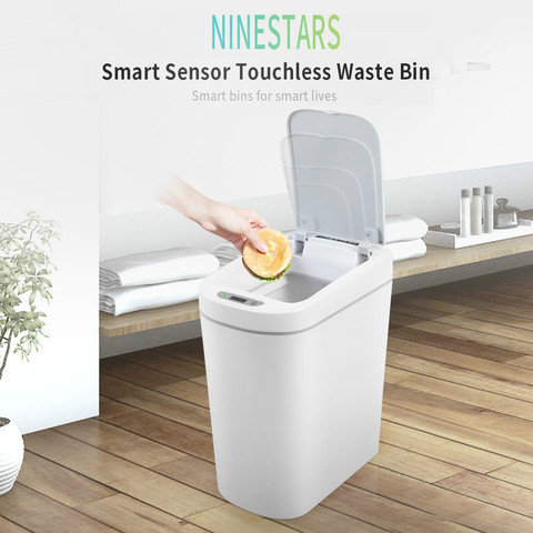 Xiaomi NINESTARS Smart Trash Can Motion Sensor Auto Sealing LED Induction Cover Trash 7L Home Ashcan Bins Fashion ► Photo 1/6