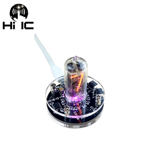 QS18-12 Glow Tube Clock 1-bit Integrated QS18 12 Glow Tube Clock Seven-color RGB LED  Nixie Clock No Tubes ► Photo 1/3