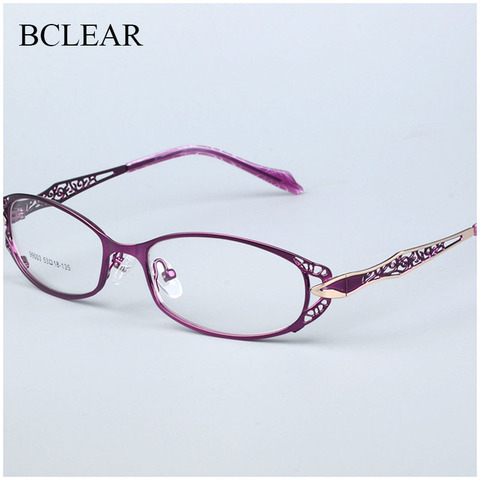BCLEAR Women Prescription Optical Eyeglasses Frames with Golden Hollow Out Eyeglasses Frame With Flower Female Spectacle Eyewear ► Photo 1/6