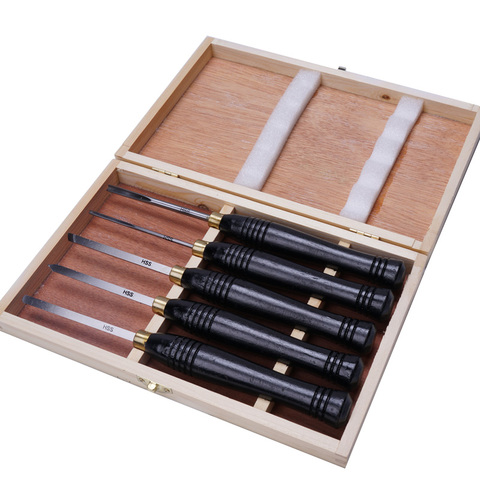 5pcs/set HSS Lathe Chisel Set Woodworking Turning Tool set HSS High Speed Steel Semicircle Knife Hand-held Wooden Turning Tool ► Photo 1/3