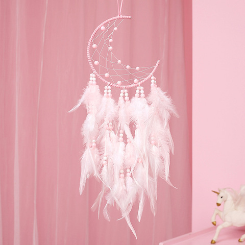 White Dream Catcher Moon Dreamcatcher Kpop Charms Kids Angel Dreams Girl Baby Boy Nursery Room Decoration Nordic Bedroom Decor ► Photo 1/6