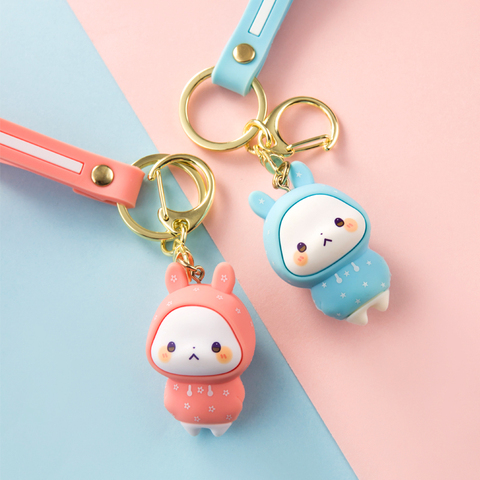 Cute Rabbit Doll Keychain Pendant Creative Personality Car Chain Ring A Pair Of Simple Couple Kawaii Bag Ornaments Girl Gift ► Photo 1/5