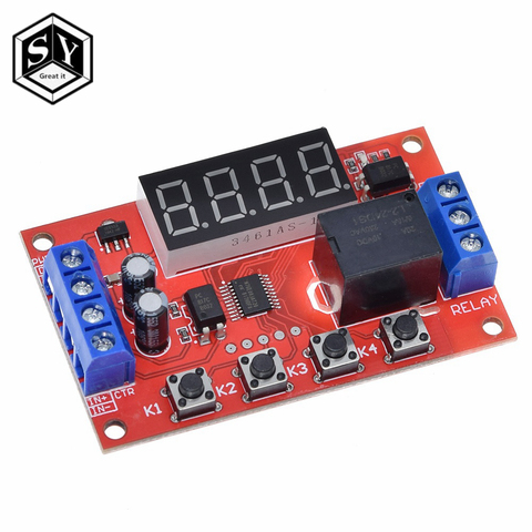 DC 5V 12V 24V 10A Adjustable Time Delay Relay Module LED Digital Timming Relay Timer Delay Trigger Switch Timer Control Switch ► Photo 1/6