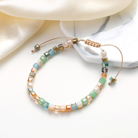 1 pcs adjustable length cubic crystal beaded bracelets for women handmade jewelry ► Photo 1/6