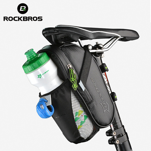 ROCKBROS Bicycle Saddle Bag Waterproof MTB Bike Rear Bags Cycling Rear Seat Tail Bag With Water Bottle Pocket Bike Accessories ► Photo 1/6