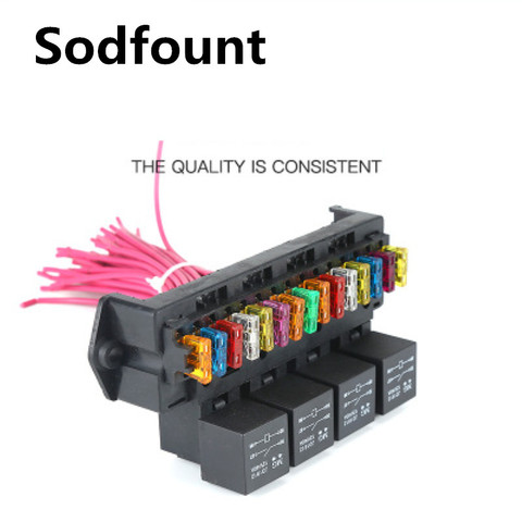 Automotive 15-way fuse box multi-circuit assembly control box fuse holder with relay, fuse, wiring harness assembly ► Photo 1/3