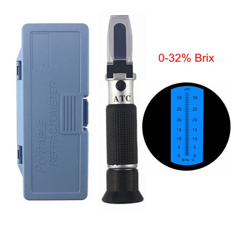 0-32% Hydrometer Brix Refractometer Sugar Meter  Brix ATC Calibration Time Domain Refractometer Sugar Tester Handheld Portable ► Photo 1/6