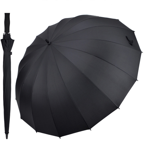 Semi-automatic Wind Resistant Long Handle Umbrella Men And Women Outdoor Rainy Umbrellas 16 Ribs Big Windproof Umbrellas Rain ► Photo 1/6