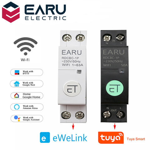 WIFI Circuit Breaker Smart Time Timer Relay Switch Voice Remote Control Tuya eWeLink APP Smart Home for Amazon Alexa Google Home ► Photo 1/6