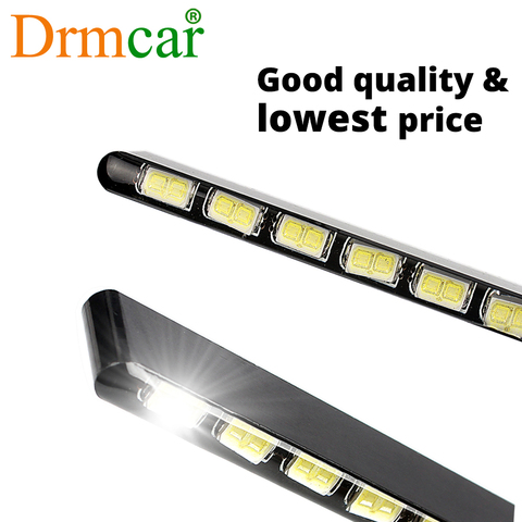 2X Daytime Running Light Fog Light Car DRL 7030 Daylight Led Strip Day Light Aluminum Housing Car Styling Auto Headlight 12Leds ► Photo 1/6