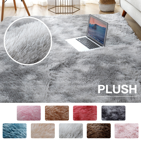 Plush Carpet for Living Room Fluffy Rug Thick Bed Room Carpets Anti-slip Floor Gray Soft Rugs Tie Dyeing Velvet Kids Room Mat ► Photo 1/6