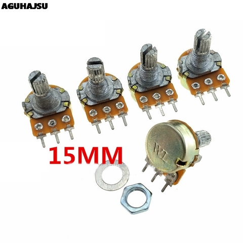 5pcs WH148 B1K B2K B5K B10K B20K B50K B100K B500K 3Pin 15mm Shaft Amplifier Dual Stereo Potentiometer 1K 2K 5K 10K 50K 100K 500K ► Photo 1/6