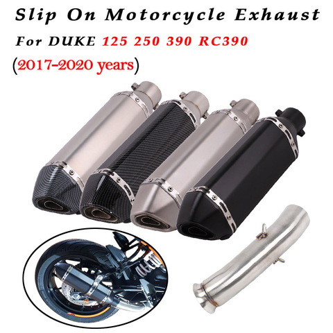 Slip on Motorcycle Exhaust System Muffler Escape Modified Middle Link Pipe For KTM DUKE 125 250 390 RC390 2017 2022 Years ► Photo 1/6