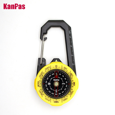 NEW design Waterproof  Carabiner outdoor compass with luminous and 1-2-3system ► Photo 1/6