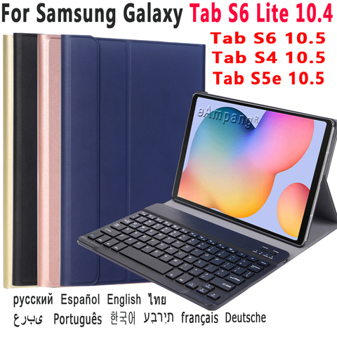 Case Keyboard For Samsung Galaxy Tab S6 Lite 10.4 S6 S4 S5E 10.5 SM P610 P615 T860 T865 T830 T835 T720 T725 Tablet Cover Shell ► Photo 1/6