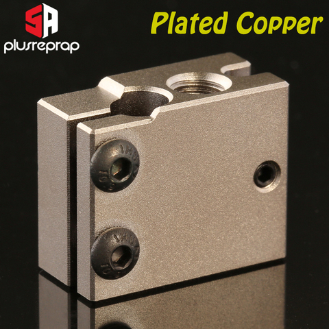 Premium V6 Volcano Aluminum or Plated Copper Heat Block for PT100 HT-100K E3d Hotend 3D Printer BMG Titan Extruder Heated Block ► Photo 1/4