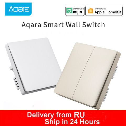 Xiaomi Aqara Smart Wall Switch Zigbee Wireless Switch With No Neutral Smart Light control Gold Switch Fire Wire Gloden Switch ► Photo 1/6