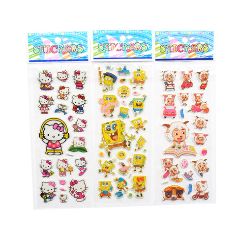 6 Sheet/pack Bubble Stickers 3D Foam Cartoon Animation Around Kids Cute Stickers Puffy Children DIY Toys Girls Birthday Gift ► Photo 1/6