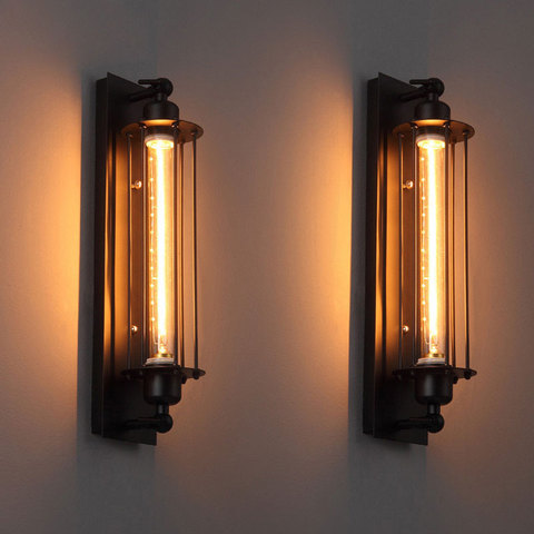 American retro LED E27 Industrial style decoration wall light bedside foyer study balcony aisle Coffee shop restaurant wall lamp ► Photo 1/6