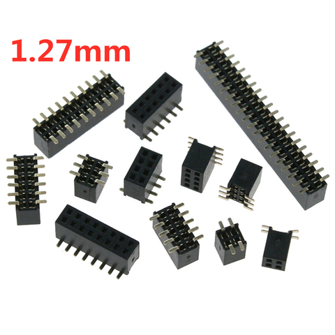 10PCS 1.27MM SMD Double Row Female Socket 2*2/3/4/5/6/7/8/9/10/12/16/20/40/ PIN Female Header Connector ► Photo 1/5