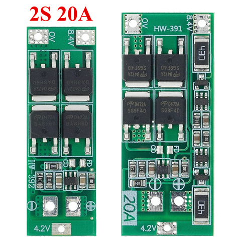 2S 20A 7.4V 8.4V 18650 Lithium Battery Protection Board/BMS Board Standard/Balance ► Photo 1/6