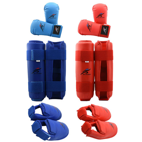 Leg Hand Foot Protector Taekwondo Sparring Gear Set Shin Guard Women Bands Palm Boxing Gloves Karate Shoes MMA Men Child Kids ► Photo 1/6