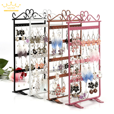 48 Holes Metal Mounted Earring Necklace and Bracelet Display Stand Metal Jewelry Storage Stand Earring Holder ► Photo 1/6