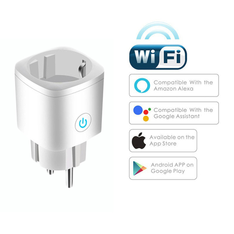 Smart plug WiFi socket EU 16A  timing function Tuya SmartLife APP control Alexa Google Assistant with voice control ► Photo 1/6