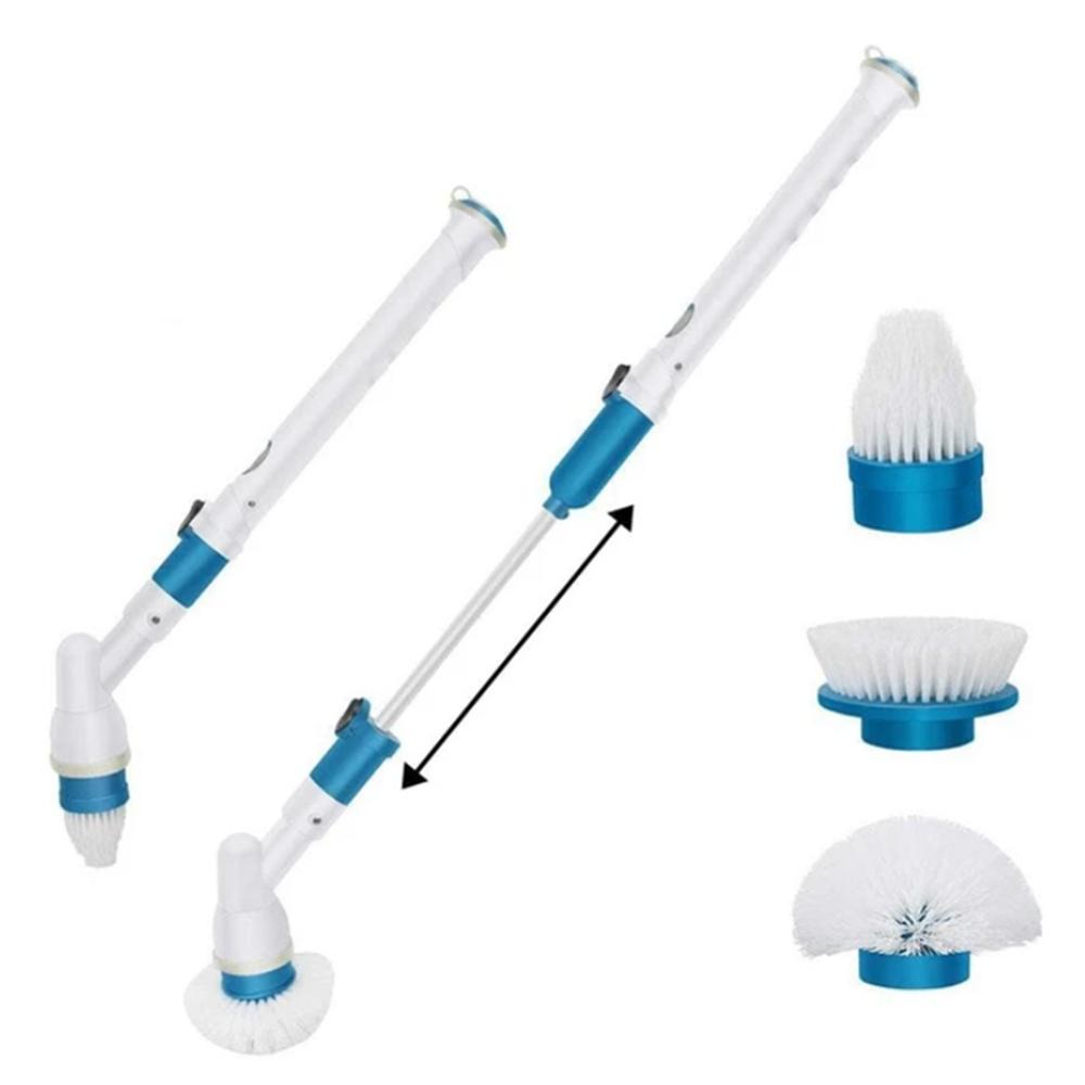 Chargeable Bathroom Cleaner with Extension Handle Adaptive Brush Tub Tile Tools.