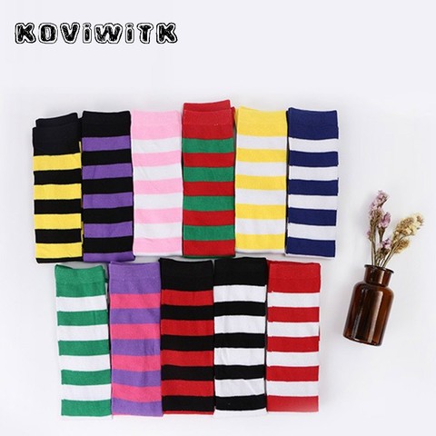 Rainbow Knee Stockings for Womens Sox sexy Thigh high long Stocking Stripe plus size Red\Black compression Girls winter Women ► Photo 1/6