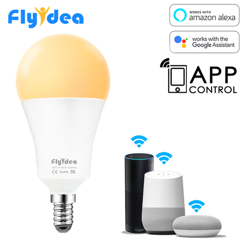 Equal 100W Incandescent Lamp 15W E14 LED Light Bulb to WiFi APP Control Smart Home Light Bulb Compatible Alexa and Google Home ► Photo 1/6