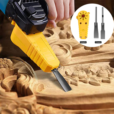 M10 Adapter Set Electric Chisel Tool Wood Carving Powerful Chisel Angle Grinder Adapter Turn Into Power Chisel Woodworking Tool ► Photo 1/6