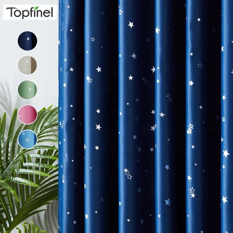 Topfinel Blackout Curtains for Living room Kids Room Bedroom Modern Lucky Star Soft Window Treatment Drapes 100% Polyester ► Photo 1/6